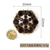 Botões Metálicos Encrustados com Diamantes de Luxo Leve, Botões Coloridos Vintage, Botões Vazados com Diamantes, Acessórios Decorativos de Base de Liga, Fornecimento de Fábrica