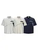 Nanxia Verano Nuevo Color Bloqueado Cuello Redondo Manga Corta para Hombre Diseño Casual Marca de Moda Camiseta Top Versátil Retro