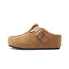 Novidade 2025 Birkenstock Feminina com Solado Grosso para Mulheres, Sapatilhas Retrô Versáteis, Meia-Chinelos Mary Jane com Biqueira