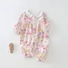 Mameluco para Bebé Estilo Primavera y Otoño con Cuello de Encaje, Mangas Largas, Algodón Puro, Conjunto para Recién Nacido Niña para Salir, Ropa de Primavera