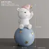 Urso Malabarista Desenho Animado Casa Sala de Estar Quarto Escritório Mesa Artesanato de Resina Decoração Criativa para Casa Estatueta