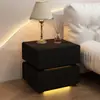 Mesa Lateral Color Crema, Mesita de Noche, Armario de Almacenamiento para Dormitorio de Lujo Ligero Estilo Italiano de Gama Alta, Mesita de Noche Minimalista, Mesita de Noche Pequeña