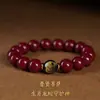 Pulseira Popular Natural de Cinábrio para Mulheres e Homens, Pulseira do Ano de Nascimento do Zodíaco, Conta de Buda do Ano de Nascimento, Conta da Sorte, Presente para Casal