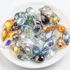 Acessórios para joias diy contas de vidro cristal gota d'água torcida furo horizontal 12*22mm acessórios para cabelo galvanizados acessórios para roupas