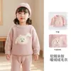 Moletom com Forro de Lã Infantil Inverno Engrossado Fofo Desenho Animado Animal Pulôver Camada Base de Pelúcia para Meninos e Meninas Roupa Quente de Bebê