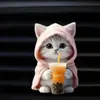 Sudadera de Comercio Exterior Transfronteriza con Diseño de Gatito, Producto Terminado, Decoración de Clip para Coche Ventilada, Aromaterapia, Acrílico 2D, Fragancia Marina para el Interior del Coche