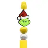 Venta Caliente Dibujos Animados Papá Noel Pegamento Suave de PVC Bolígrafo Cuentas DIY Creativo Árbol de Navidad Cuentas Cuentas de Enfoque Accesorios al por Mayor