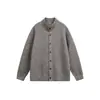 Yidao Roupas Vintage 2026 Outono Novo Estilo Retro Japonês Old Money Casaco de Tricô Solto de Botão Único Gola Alta