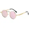 Nuevas gafas de sol retro de montura redonda, estilo europeo y americano, con patillas únicas de resorte, gafas de sol punk metálicas, venta al por mayor desde el fabricante, y disponibles para dropshipping