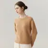 Básicos Minimalistas~ Tricô 100% Caxemira Pura Kangsai Ni para Mulheres Suéter Base Macio Solto Pode Ser Usado Sozinho ou em Camadas