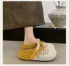 Temporada de pés de verão poá com 6 malha respirável Birkenstock sapatos sapatos 202 cem sola grossa dentro dois usar um passo no biqueira chinelos
