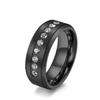 Amazon fabricante de fornecimento de joias de aço inoxidável 18K anel banhado a ouro masculino e feminino noivado simples diamante anel embutido
