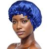 Gorro de Noche de Satén Más Vendido de Amazon, Gorro Elástico Elástico de Imitación de Seda para el Cuidado del Cabello, Gorro de Ducha de Satén Lavable Versátil al Por Mayor