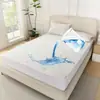 Lençol de Elástico Impermeável Transfronteiriço Fibra de Bambu Verde Barreira de Bambu contra Urina Cobertura de Cama Protetor de Colchão Antiderrapante à Prova de Poeira
