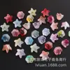 Chapéu Flor de Lírio Bicolor Galvanizado Colorido Acessórios para Corrente de Celular Pulseira Colar Base Flor de Lírio Joias Feitas à Mão DIY