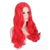 Comércio exterior nova peruca feminina cabelo longo cacheado onda grande vermelho grande simulação fibra química touca fábrica em estoque atacado