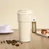 Caneca de Café de Aparência Sofisticada para Duas Bebidas para Homens e Mulheres, Copo Térmico de Aço Inoxidável para Home Office, Copo para Viagem ao Ar Livre com Corda de Transporte