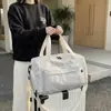 Bolsa de Fitness Simple a Cuadros de Moda con Gran Capacidad, Separación Seca y Húmeda, Bolsa de Entrenamiento Deportivo de Yoga, Bolsa de Viaje Ligera con Compartimento para Zapatos
