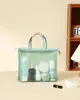 Bolsa Cosmética Colorida para Mujer Nueva Primavera Estilo Coreano Simple y Versátil Bolso de Mano Gran Capacidad Alta Apariencia Malla Transparente