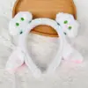 Diadema de felpa antideslizante para mujer, diadema para el pelo, accesorios para el pelo, máscara facial de dibujos animados linda nueva
