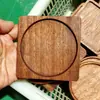 Posavasos Creativo de Madera Maciza Grabado de Logo Bandeja de Té Personalizada de Madera Soporte para Tazas Esterilla de Té Posavasos de Madera para Té Almohadilla Térmica Japonesa