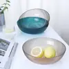 Plato de Fruta de Plástico Transparente Engrosado Cocina Sala de Estar Producción Suave Fácil de Limpiar Plato de Fruta Base Plana Cesta de Fruta