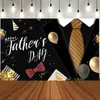 Tela de Fondo para el Día del Padre Transfronterizo Tema Negro Dorado Evento Festivo Fiesta Decoración de Fiesta Cortina Banner Personalización