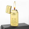 Todo tipo de encendedores inflables de llama abierta con forma de ladrillo dorado, encendedores creativos de barra dorada, encendedores de regalo con personalidad, al por mayor