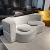 Sofá de Compresión Transfronterizo Sofá Cama para Apartamento Pequeño Plegable de Doble Propósito Fila Recta Sala de Estar Sofá de Tela Doble