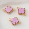 Accesorios de Joyería de Moda Europeos y Americanos Aleación Trébol de Cuatro Hojas de Doble Cara Accesorios Conexión DIY Doble Colgante Accesorios de Joyería Acrílicos