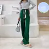 Primavera 2022 versión coreana de los nuevos pantalones de pierna ancha de algodón europeo de color liso cintura ajustada pierna larga pantalones largos fabricantes de moda personalizados