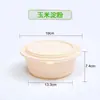 Caja de Almuerzo Desechable de Almidón de Maíz Caja de Almuerzo Biodegradable para Llevar Caja de Almuerzo Empaquetada Bol para Sopa Base de Almidón