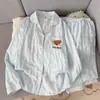 Conjunto de Pijama de Algodón Nube Otoño 2026 Manga Larga Pantalón Largo Cuello de Muñeco de Dibujos Animados Ropa de Casa (Sin Almohadillas para Sujetador)