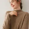 Suéter Básico de Punto Fino para Mujer, Color Sólido, Suave como la Cera, Cachemir, Cuello Medio Enrollado, de una Sola Pieza, Listo para Usar
