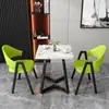 Mesa y sillas de reunión de estilo nórdico, moda italiana, lujo ligero; mesa de recepción y negociación de negocios de alta gama, mesa de ocio para patio