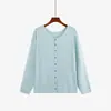 Cardigã de tricô básico liso para mulheres plus size, estilo outono 2026, para mulheres plus size, gola redonda, corte solto, jaqueta afunilada 25196