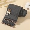 Novas calças quentes de veludo fino e espessado para meninas, com orelhas de coelho escovadas, estampa de cânhamo, leggings infantis
