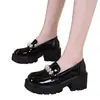Sapatos Mary Jane de Couro Populares para Mulheres 2026 Primavera Novo Estilo Sapatos Femininos que Aumentam a Altura Mocassins de Solado Grosso Sapatos de Salto Plataforma Sapatos de Solado Macio