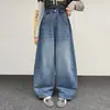 Calça Jeans Feminina Primavera e Outono 2026 Nova Casual Estilo Coreano Perna Larga Jeans para Meninas Mais Velhas Transfronteiriça