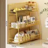 Prateleira de armazenamento para mesa de jantar e bancada, organizador multicamadas funcional para lanches, sachês de chá e copos