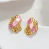 Joias de Aço Titânio Dongguan Aço Inoxidável Ouro 18K Texturizado Vintage Joias de Nicho Luxo Leve High-End Brincos com Franjas