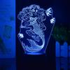 Luz de Noche LED 3D con Forma de Sirena con Control Remoto y Control Táctil, Base de OVNI, Lámpara de Mesa Decorativa con Transformación Colorida y Cambios de Siete Colores