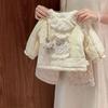 Conjunto de Roupas Acolchoado de Algodão para Meninas, Roupas de Outono e Inverno, Leve e Fino, Menina Bebê, Pequena Princesa, Roupas Espessas e Quentes para Sair, Conjunto de Duas Peças para Meninas