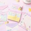 Set de Papel de Carta Lindo de Dibujos Animados Japoneses Mano a Mano Pegatina de Lámina Dorada Papelería Ins para Estudiantes Papel Timbrado para Escribir 5 Estilos