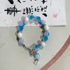 Suministro de fábrica pulsera antigua de cerámica doble pliegue pulsera de uso literario retro nuevo estilo chino viento frío dulce fresco doble uso