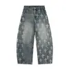 En Stock Nuevo 2025 Moda Urbana Jeans para Hombre con Decoración Estampada, Pantalones Casuales de Cintura Media, Suministro del Fabricante 55