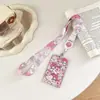 Série C-Corda para Celular Pingente de Pendurar no Pescoço Desenho Animado Porta-Cartão Trançado Largo Plano Etiqueta de Nome Porta-Cartão Retrátil Transferência Térmica Sanrio