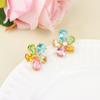 [Novo] Série de Outono Jardim Mágico Flor de Cristal Flor Colorida Brincos Colar Moda Terno Joker