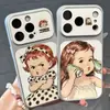 Funda linda y acolchada para teléfono, adecuada para iPhone 16 Pro Max y Apple 17, funda electroplateada de cambio instantáneo