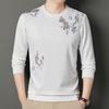 Sudadera de Lana y Seda Otoño e Invierno Nueva Moda para Hombre Manga Larga Cuello Redondo Estampada Sudadera Camiseta Casual de Moda